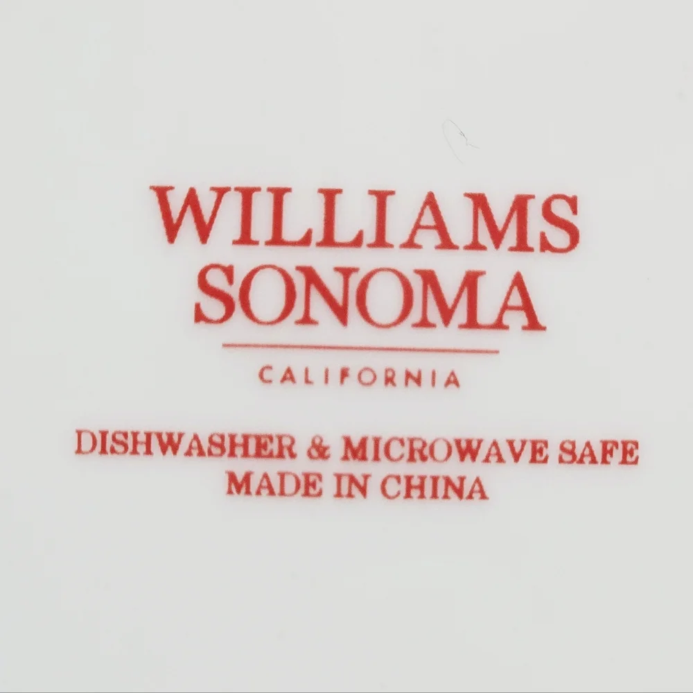 Williams Sonoma Twas The Night Before Christmas Plate‎ Santa Holiday Gold Red 8